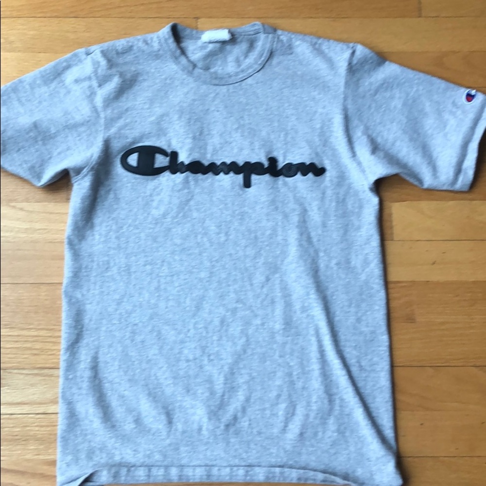 Leather embroidered Champion t-shirt